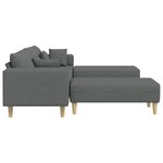Sofa en tissu avec coussin 3 Pièces Gris foncé 208 cm tissu
