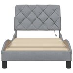 vidaXL Cadre de lit avec LED sans matelas gris clair 90x190 cm tissu