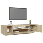 vidaXL Meuble TV avec lumières LED Chêne sonoma 160x35x40 cm