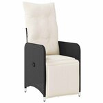 vidaXL Ensemble de bistro de jardin 7 Pièces coussins noir poly rotin
