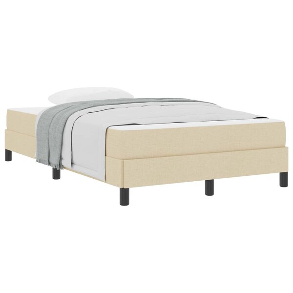 vidaXL Lit à ressorts avec matelas Crème 120 x 200 cm tissu