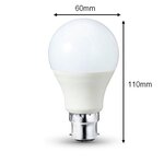 Ampoule led b22 9w 220v a60 180° - blanc chaud 2300k - 3500k - silamp