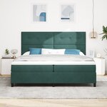 lit box spring vidaXL avec matelas et LED vert foncé 200x200 cm en velours
