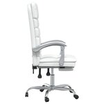 vidaXL Fauteuil de massage inclinable de bureau Blanc Similicuir