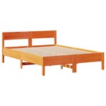 vidaXL Cadre de lit sans matelas cire marron 135x190cm bois pin massif