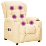 vidaXL Fauteuil de massage électrique Crème Similicuir