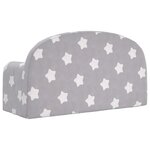 vidaXL Canapé enfants 2 places gris clair avec étoiles peluche douce