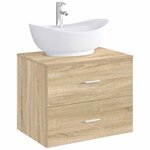 vidaXL Lavabo de salle de bains Chrome 59 x 35 x 21 cm métal