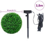 vidaXL Boules de buis artificielles avec lumières LED 2 Pièces vert 55 cm