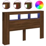 vidaXL Tête de lit à LED chêne marron 160x18 5x103 5cm bois ingénierie
