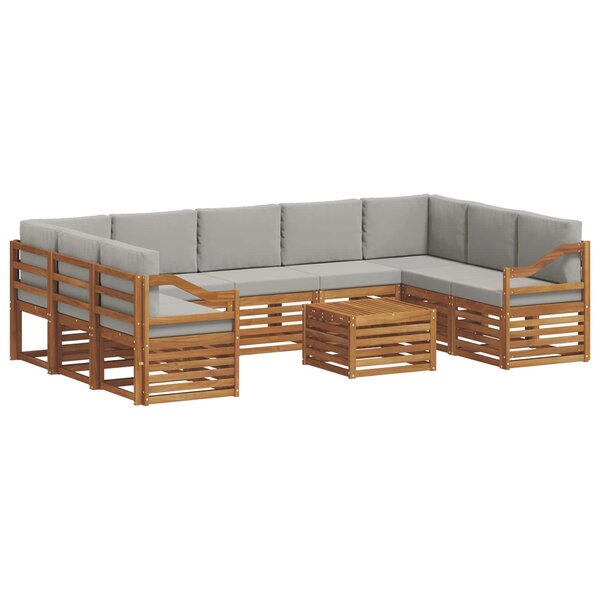 vidaXL Ensembles de canapés avec coussin 10 Pièces Gris Naturel et Clair