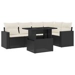 vidaXL Salon de jardin 6 Pièces avec coussins noir résine tressée