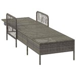 vidaXL Chaise longue avec coussin Gris 157 x 55 x 92cm polyrotin
