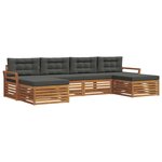 vidaXL Ensemble de canapés d'extérieur 6 pc Naturel et Anthracite