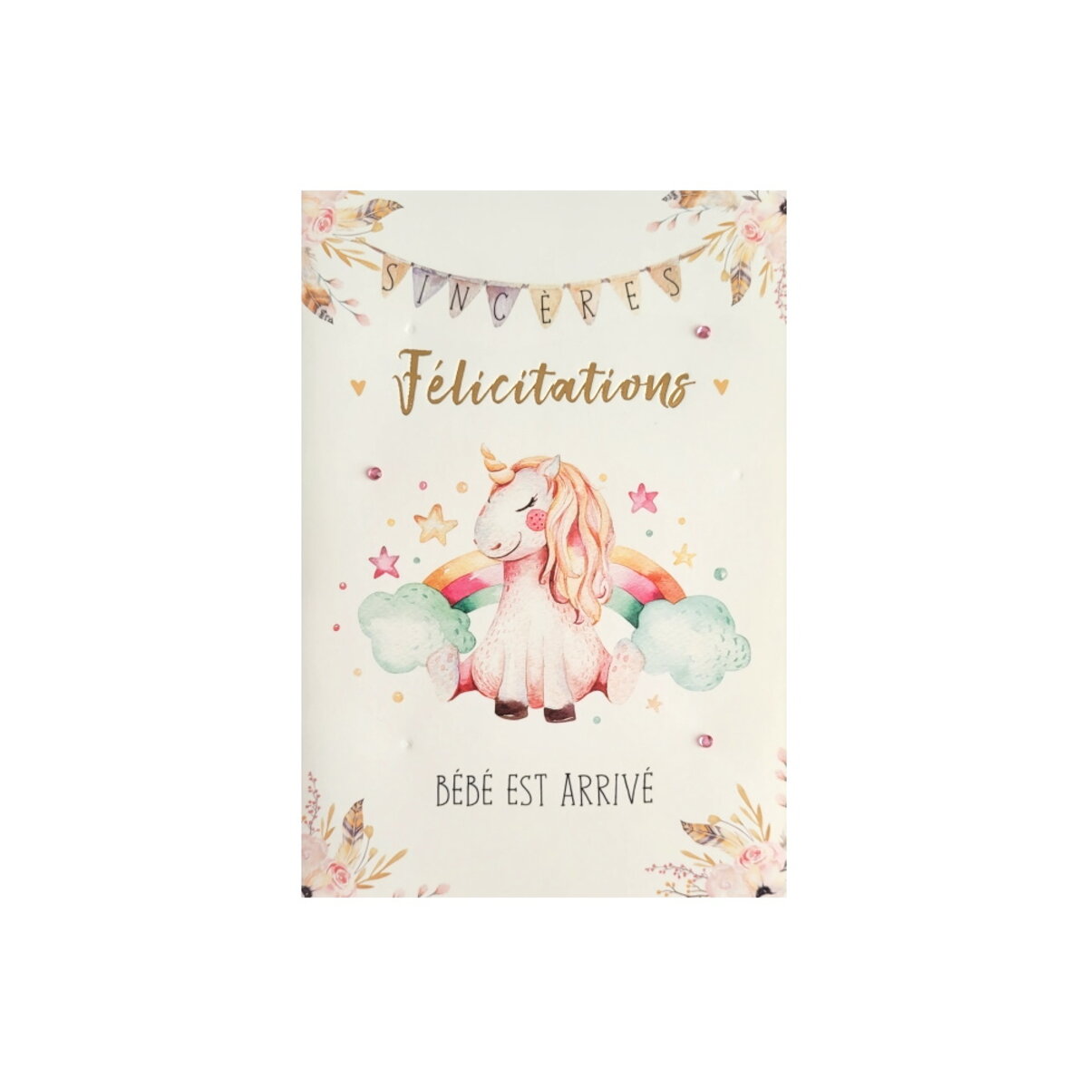 Carte de voeux - naissance - sincères félicitations - bébé est arrivé ...