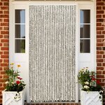 vidaXL Rideau anti-mouches gris clair et gris foncé 90x200 cm chenille