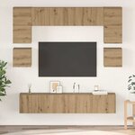 vidaXL Ensemble meuble TV 8 Pièces chêne artisanal 80 x 30 x 30 cm