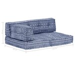 vidaXL Pouf Indigo Tissu