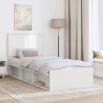 vidaXL Cadre de lit Blanc 90 x 190 cm Bois de pin massif