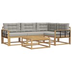 vidaXL Ensemble de canapés d'extérieur 5 pc Blanc et gris clair