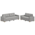 vidaXL Ensemble de Canapés 2 Pièces avec Coussins Tissu Gris Nuage