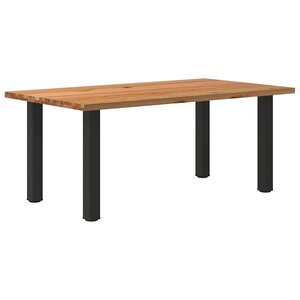 vidaXL Table à manger marron clair bois de chêne massif rectangulaire