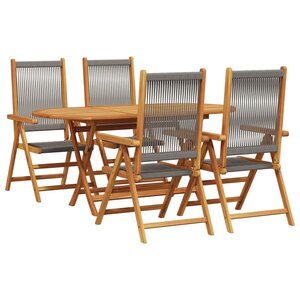 vidaXL Ensemble de salle à manger pour jardin 5 Pièces Gris