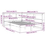 vidaXL Lit bibliothèque sans matelas cire marron 135x190 cm pin massif