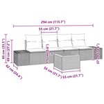 vidaXL Ensemble de canapé de jardin 5 Pièces Noir  blanc 55 x 55 x 37 cm