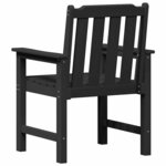 vidaXL Chaises de jardin 4 pièces noir 65 5x55 5x88 cm HDPE