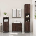 vidaXL Ensemble de meubles de salle de bain 3 Pièces Chêne marron