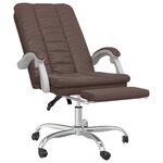 Chaise fauteuil siège pivotante de inclinable de bureau informatique étude similicuir brun 02_0024256
