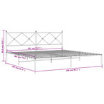 vidaXL Cadre de lit métal sans matelas et tête de lit blanc 200x200 cm