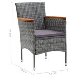 vidaXL Ensemble à manger de jardin coussins 7Pièces Résine tressée Gris