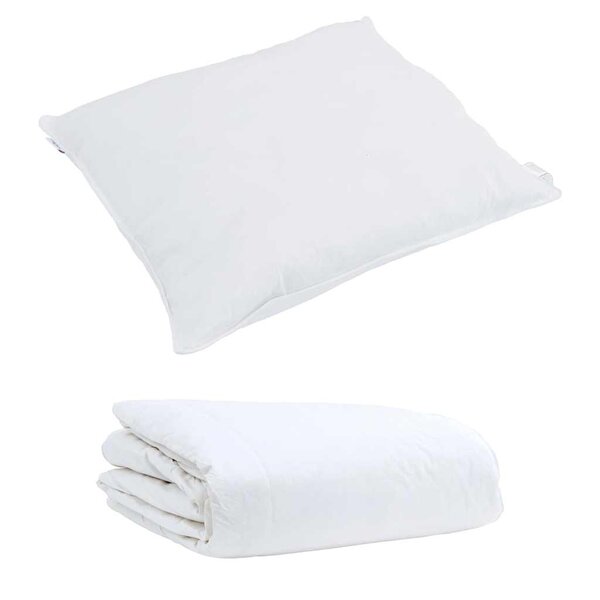 vidaXL Duvet d'été simple avec oreiller 2 Pièces Blanc Plume de canard