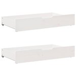 vidaXL Lit de jour et tiroirs sans matelas blanc 80x200 cm bois massif