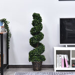 Buis artificiel topiaire artificielle en forme de spirale dim. Ø 32 x 120h cm vert