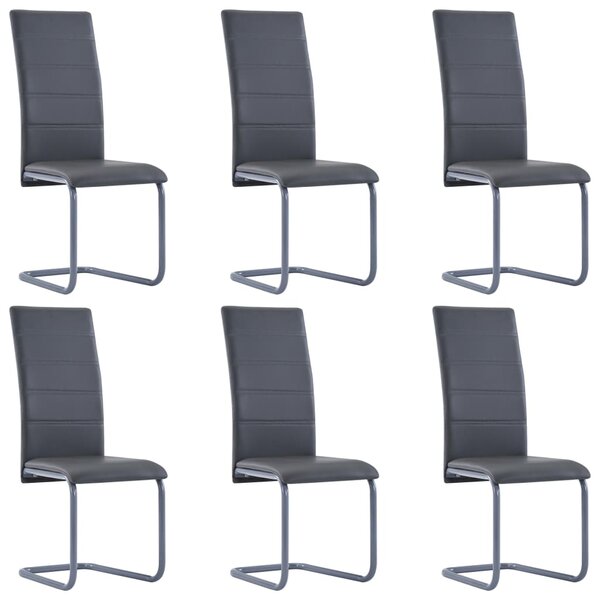 vidaXL Chaises à manger cantilever lot de 6 gris similicuir