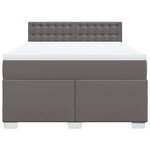 vidaXL Sommier à lattes de lit avec matelas Gris 140x190 cm Similicuir
