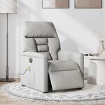 vidaXL Fauteuil de massage inclinable électrique gris nuage tissu