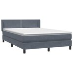vidaXL Sommier à lattes de lit et matelas gris foncé 140x210cm velours