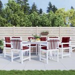 vidaXL Coussins de chaise dossier bas lot de 6 rouge bordeaux mélangé