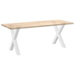 vidaXL Pieds de table à manger en forme de X  2 pièces  blanc  70 x (72-73) cm  acier