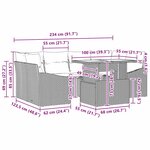 vidaXL Set de jardin 7 pièces avec coussins gris