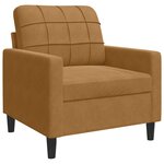 vidaXL Fauteuil Marron 60 cm Velours