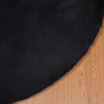 vidaXL Tapis en Fourrure Synthétique de Lapin Olite Noir Ø 200 cm