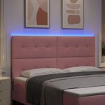 vidaXL Tête de lit LED avec des lumières à LED Rose 180 cm Polyester
