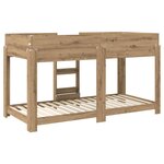 vidaXL Lit Superposé pour Enfants Chêne artisanal 90 x 200 cm