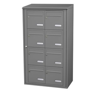 Bloc collectif Leabox  2x4  grade 3  simple face  Extérieur  fixation murale  Gris poussière RAL 7037 finition brillante