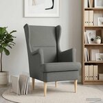vidaXL fauteuil Gris foncé tissu